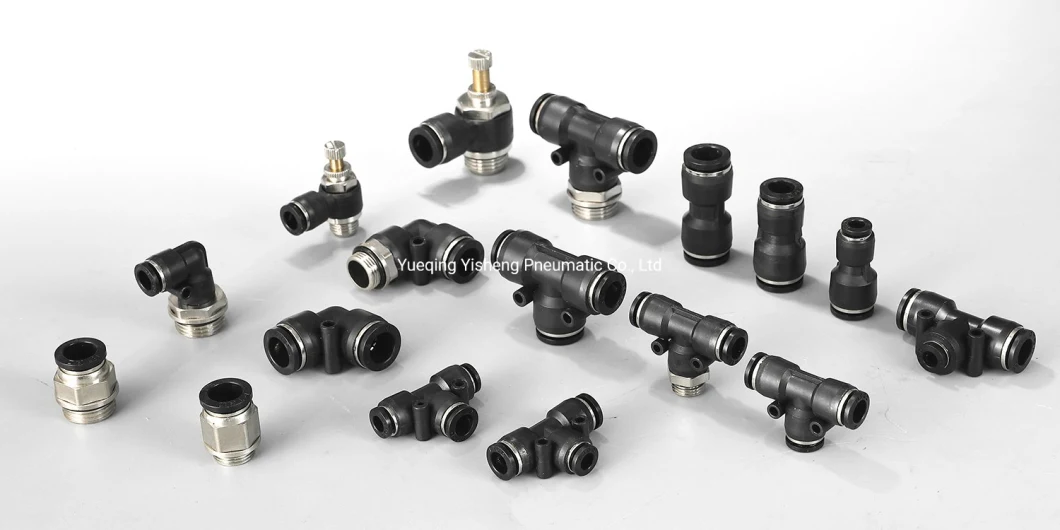 1/8" 1/4" 3/8" 1/2" Pneumatic Machine Cylinder Parts Accessories Push to Connect Connector Pneumatic Air Tube Fitting