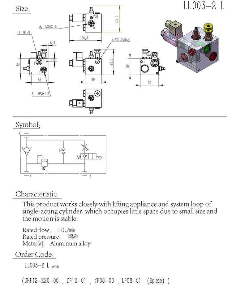 HydraForce Cartridge Type Hydraulic Valve Manifold Block