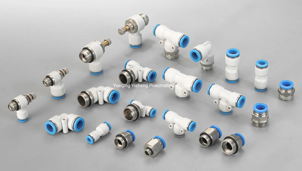 1/8" 1/4" 3/8" 1/2" Pneumatic Machine Cylinder Parts Accessories Push to Connect Connector Pneumatic Air Tube Fitting